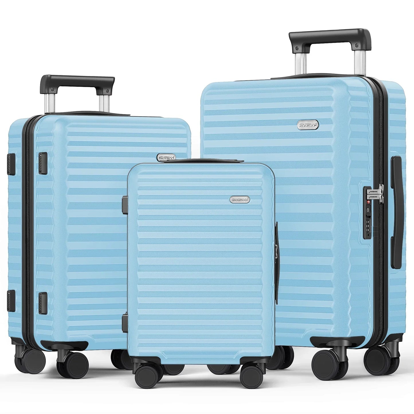 Hard Shell Suitcase Set – Monaco Skyline-Light blue-The Livary