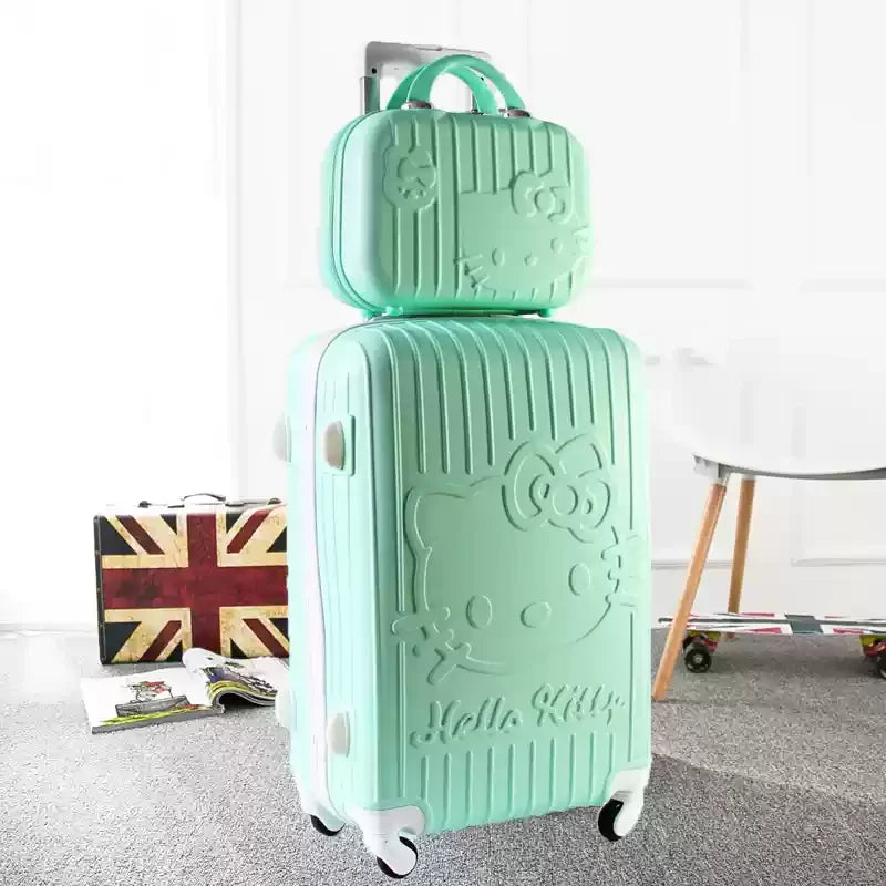 Hard shell suitcase set – Kyoto-Light green-S (39 L)-The Livary