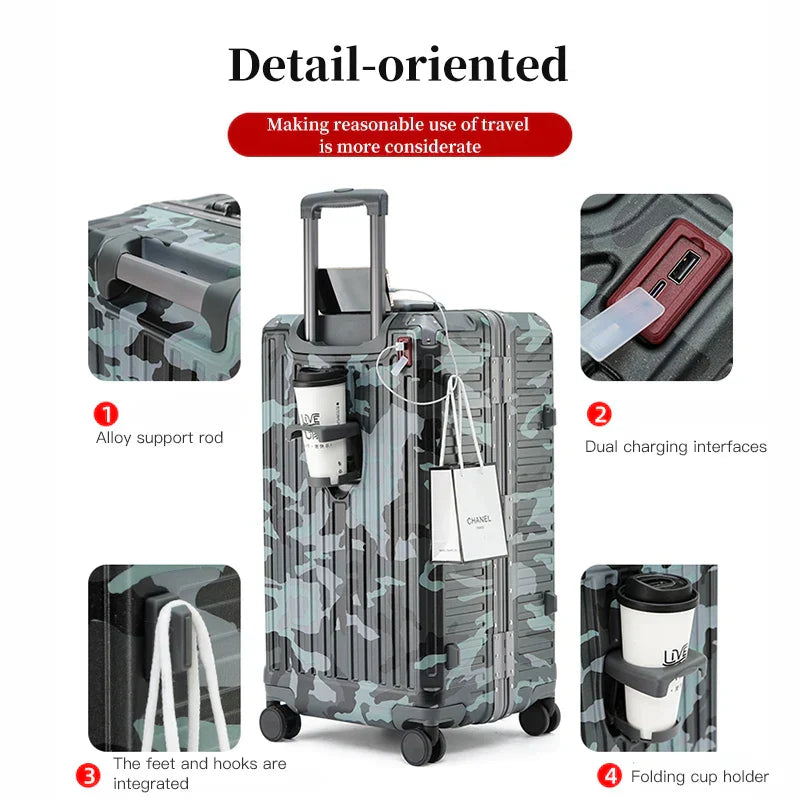 Wide Grip Hard Shell Suitcase - Zagreb-Gray-S (47 L)-The Livary