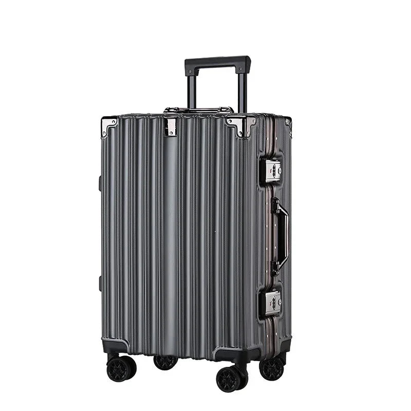 Aluminium frame hard shell suitcase – Geneva-Gray-S (38 L)-The Livary