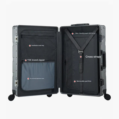 Fully aluminium hard shell case – Pristina-Silver-S (46 L)-The Livary
