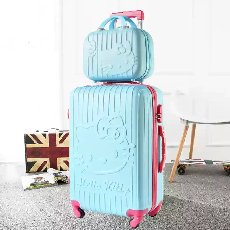 Hard shell suitcase set – Kyoto-Light blue-S (39 L)-The Livary