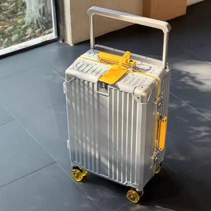 Hard-shell suitcase – Valencia Voyager-Silver Yellow-S (39 L)-The Livary