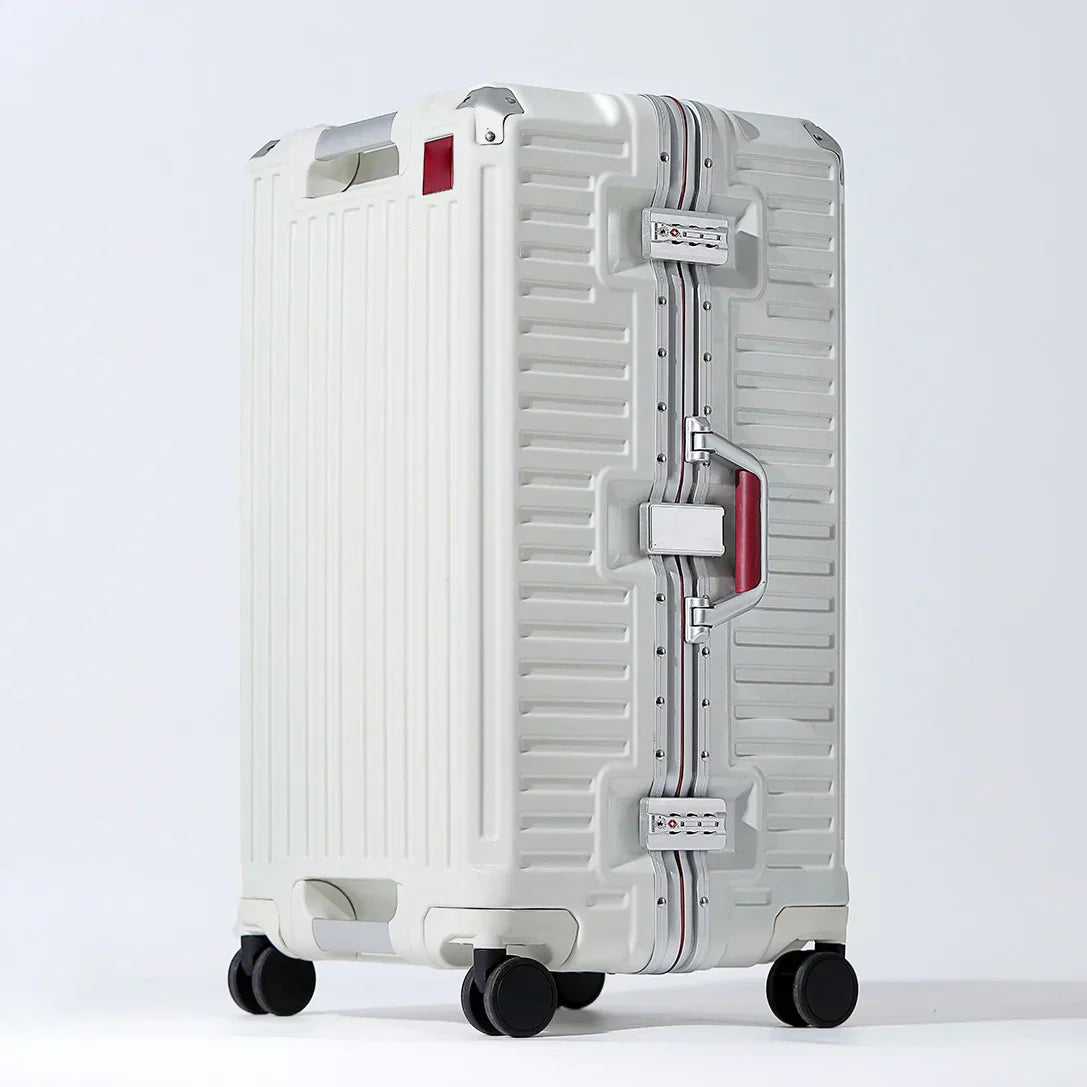Wider grip hard shell suitcase – Lisbon-White-S (45 L)-The Livary