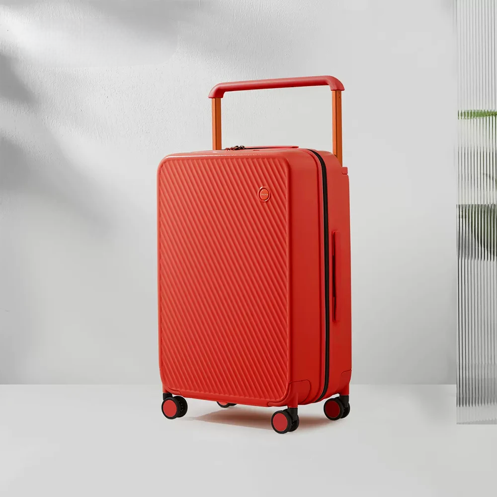 Hard-shell suitcase with wide handle – Oslo Metropolitan-Red-S (37 L)-The Livary