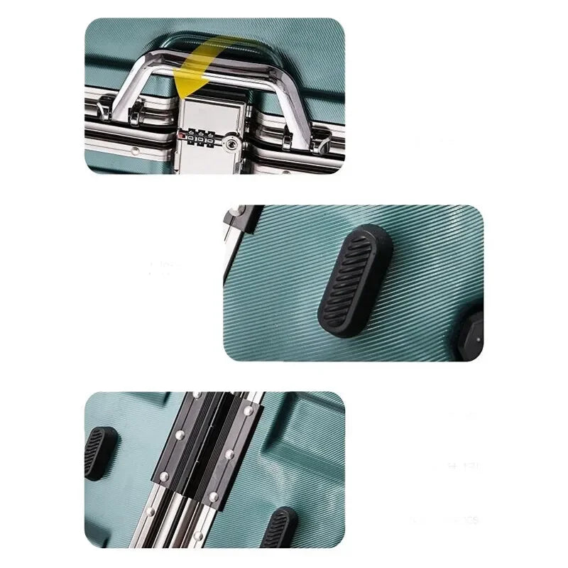 Reinforced aluminium frame hard-shell suitcase – Copenhagen-Silver-S (52 L)-The Livary