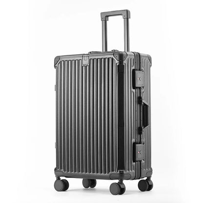 Hard-shell suitcase with aluminium frame – Tallinn-Black-S (48 L)-The Livary