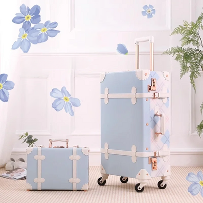 Retro hard shell suitcase set – Valencia-Light blue-The Livary