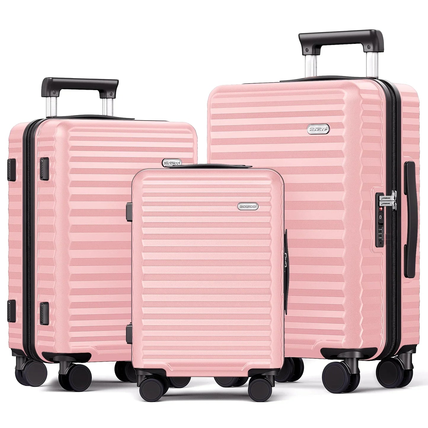 Hard Shell Suitcase Set – Monaco Skyline-Pink-The Livary