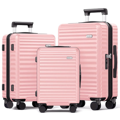 Hard Shell Suitcase Set – Monaco Skyline-Pink-The Livary