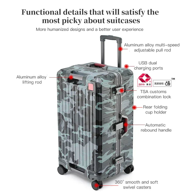 Wide Grip Hard Shell Suitcase - Zagreb-Gray-S (47 L)-The Livary