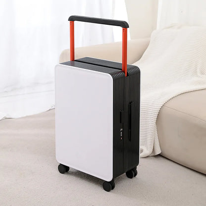 Robust PP hard shell suitcase – Dublin-White Black-S (42 L)-The Livary