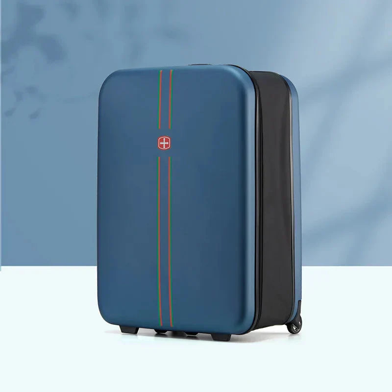 Foldable hard shell suitcase – Porto-Dark blue-S (42 L)-The Livary
