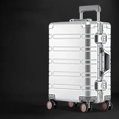 Aluminium-Magnesium suitcase – Oslo-Silver-S (42 L)-The Livary