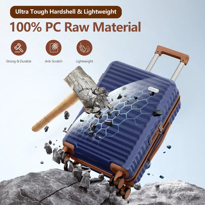 Hard Shell Suitcase Set – Monaco Skyline-Beige-The Livary
