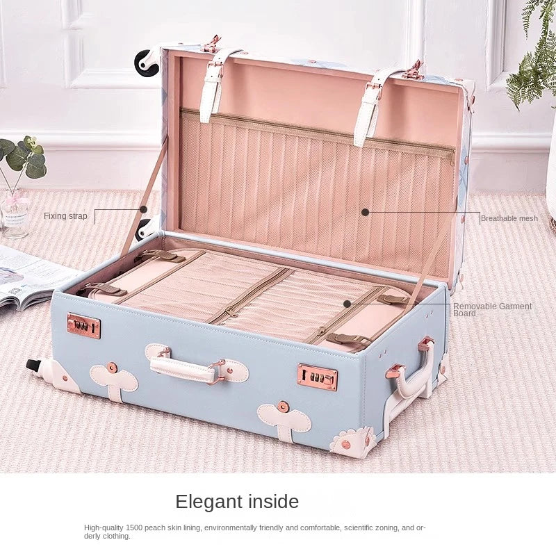 Retro hard shell suitcase set – Valencia-Light blue-The Livary