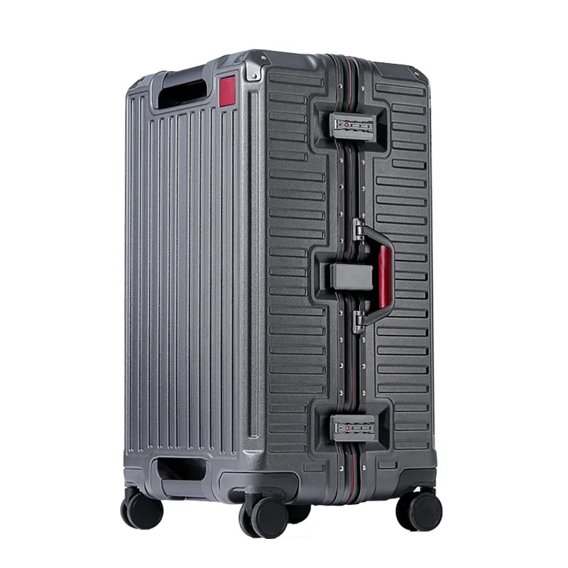 Wide Grip Hard Shell Suitcase - Zagreb-Gray-S (47 L)-The Livary