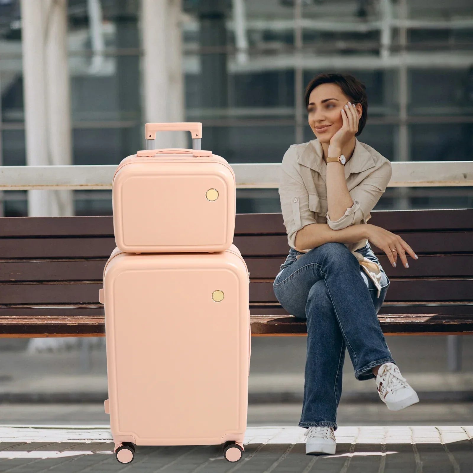 Hard shell suitcase set – Vienna Duo-Green-The Livary