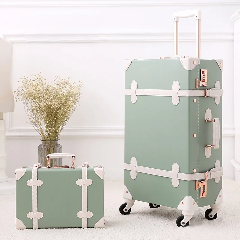 Retro hard shell suitcase set – Valencia-Green-The Livary