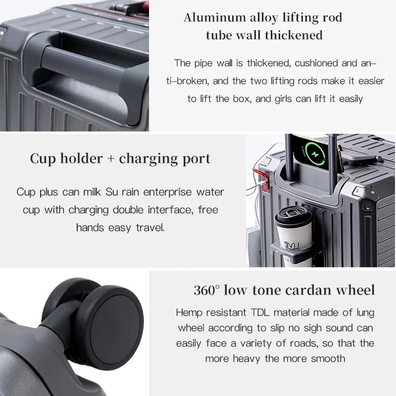 Wider grip hard shell suitcase – Lisbon-Gray-S (45 L)-The Livary