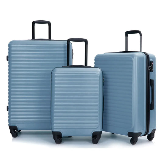 3-Piece Blue ABS Hard Shell Luggage Set – Belgrade-The Livary
