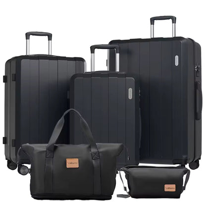 5-in-1 Hard Shell Luggage Set – Barcelona Explorer-Black-The Livary