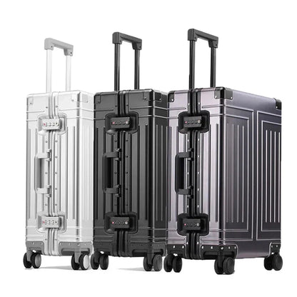 Aluminium frame hard shell suitcase – Valletta-Silver-S (42 L)-The Livary