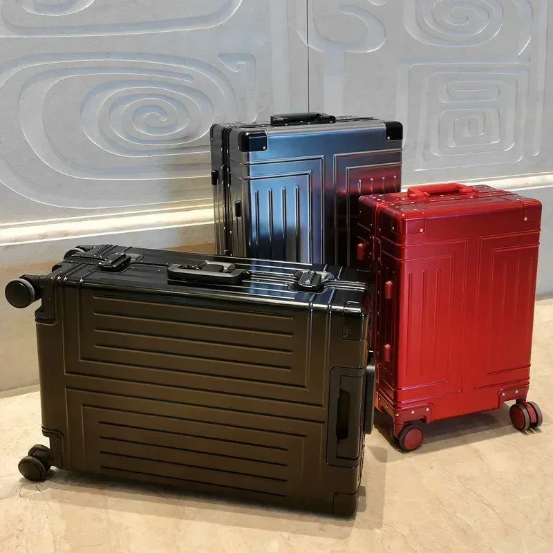 Aluminium frame hard shell suitcase – Valletta-Silver-S (42 L)-The Livary