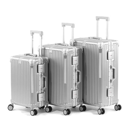 Hard-shell suitcase with aluminium frame – Tallinn-Red-S (48 L)-The Livary