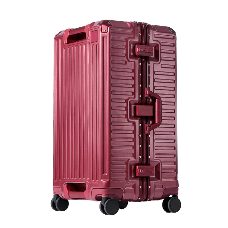Wide Grip Hard Shell Suitcase - Zagreb-Red-S (47 L)-The Livary