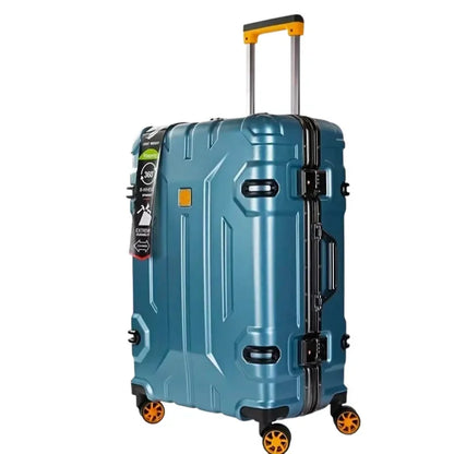 Reinforced aluminium frame hard-shell suitcase – Copenhagen-Blue-S (52 L)-The Livary