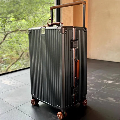 Hard-shell suitcase – Valencia Voyager-Grey Brown-M (65 L)-The Livary