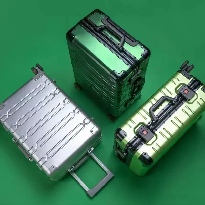 Aluminium-Magnesium suitcase – Oslo-Green-S (42 L)-The Livary