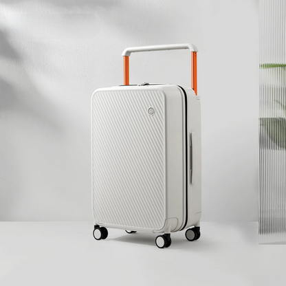 Hard-shell suitcase with wide handle – Oslo Metropolitan-White-S (37 L)-The Livary