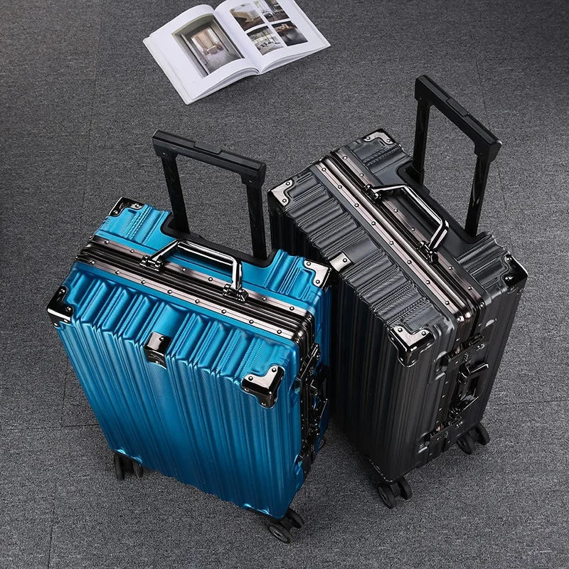 Aluminium frame hard shell suitcase – Geneva-Red-S (38 L)-The Livary