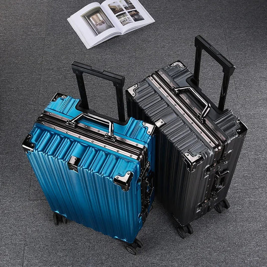 Aluminium frame hard shell suitcase – Geneva-Red-S (38 L)-The Livary