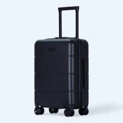 3-piece hard shell luggage set – Atlas Explorer-Black-S (38 L)-The Livary