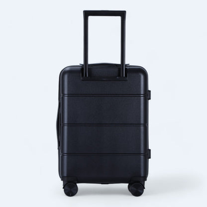 3-piece hard shell luggage set – Atlas Explorer-Black-S (38 L)-The Livary