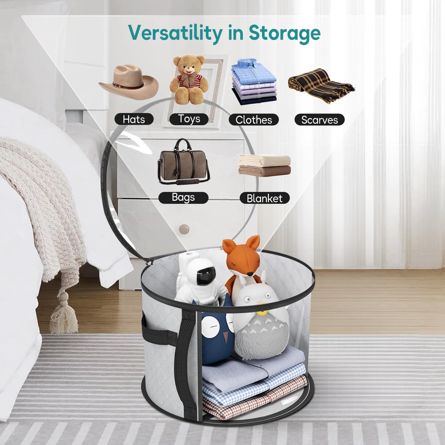 Large Clear Hat Storage Case – Wide-Brim Hat Organiser with Handles (Buy 1, Take 1 FREE)