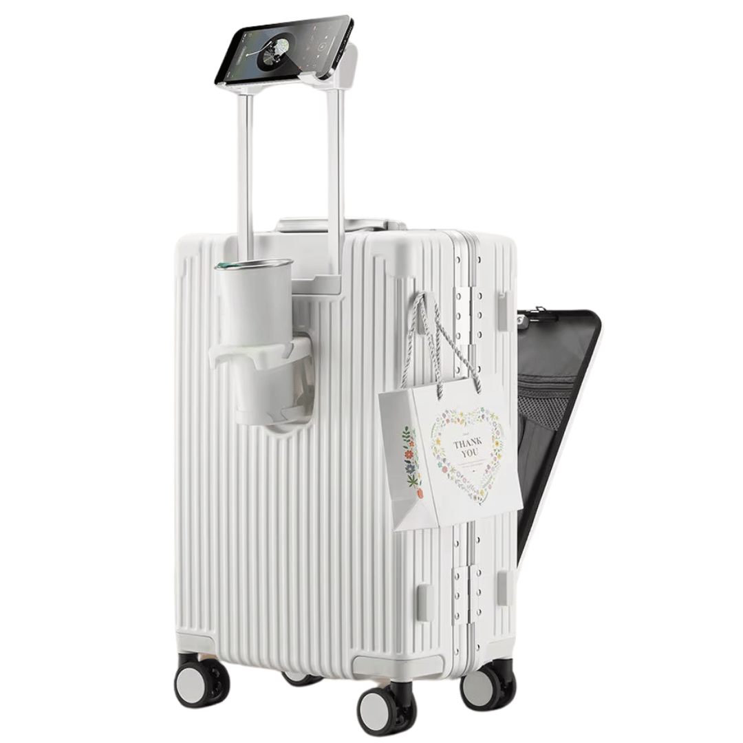 Hard-shell hand luggage suitcase – Manhattan Pro-Silver-The Livary