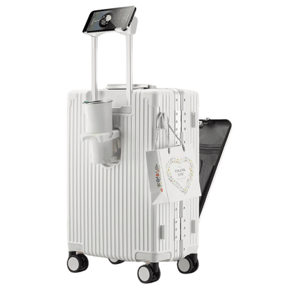 Hard-shell hand luggage suitcase – Manhattan Pro-Silver-The Livary