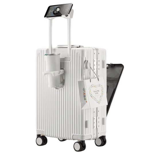 Hard-shell hand luggage suitcase – Manhattan Pro-Silver-The Livary