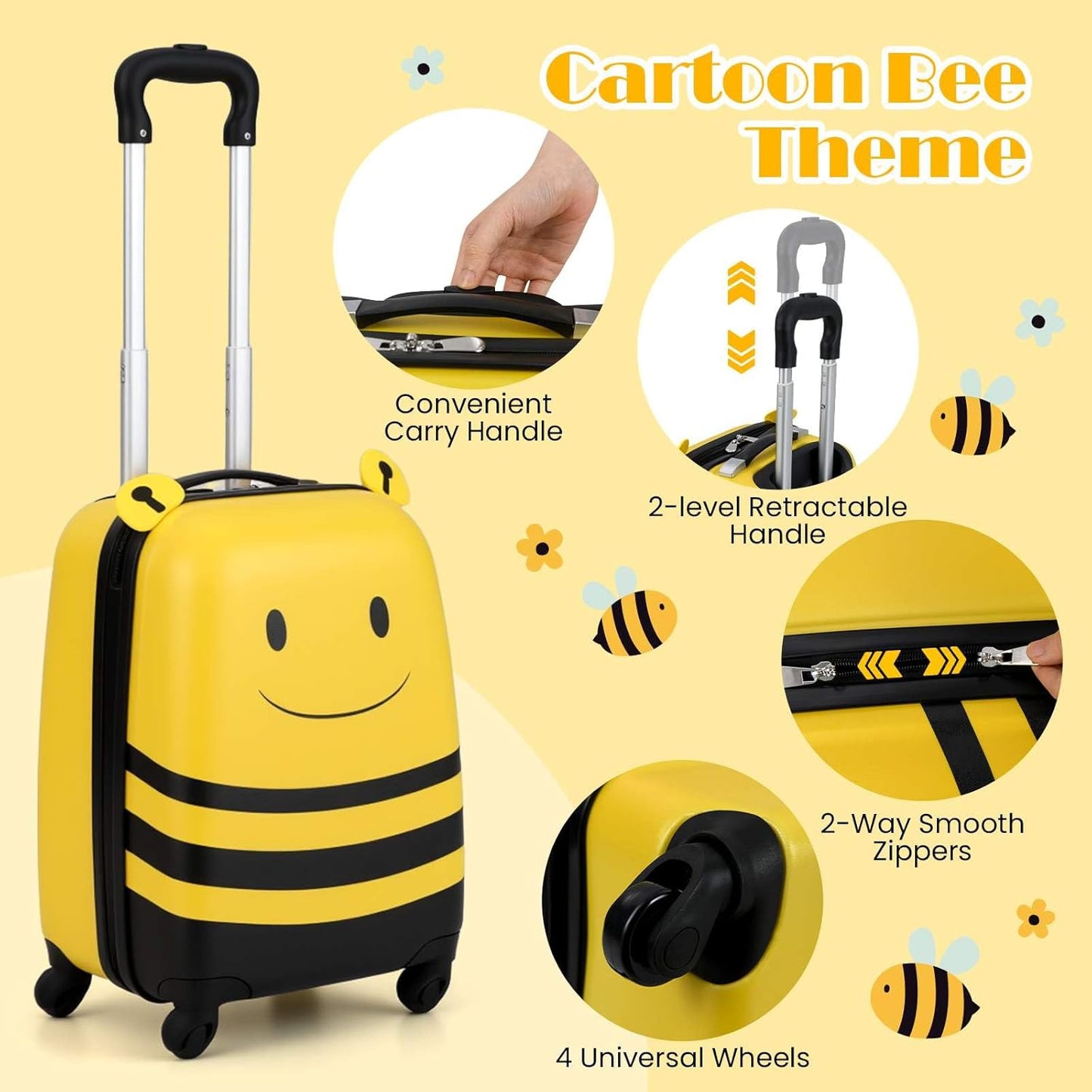 Children’s 2-Piece Ride-On Suitcase and Travel Backpack with Spinner Wheels