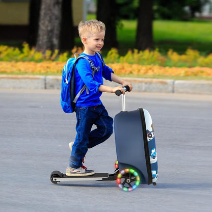 AA OUT OF STOCK Children’s 2-in-1 Ride-On Scooter Suitcase with LED Wheels