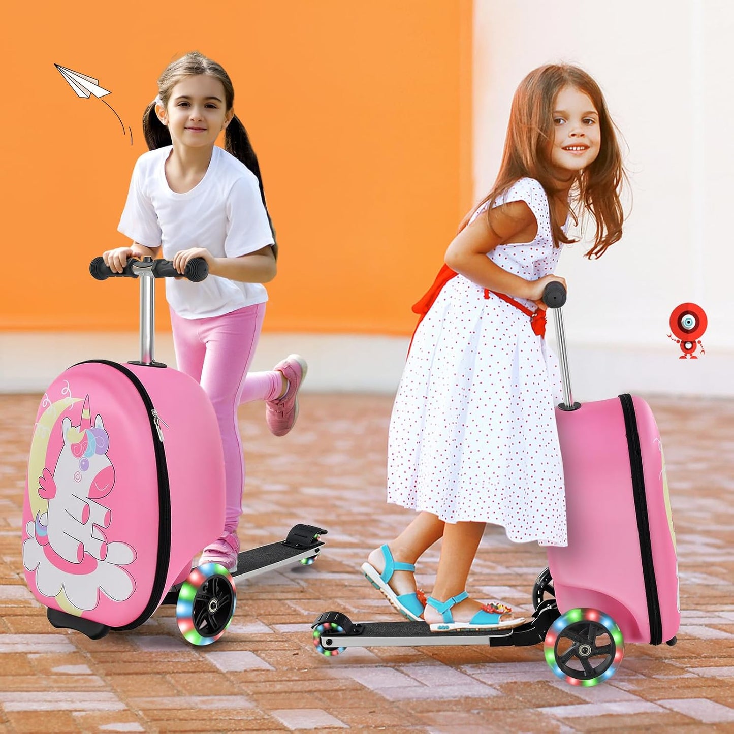 AA OUT OF STOCK Children’s 2-in-1 Ride-On Scooter Suitcase with LED Wheels