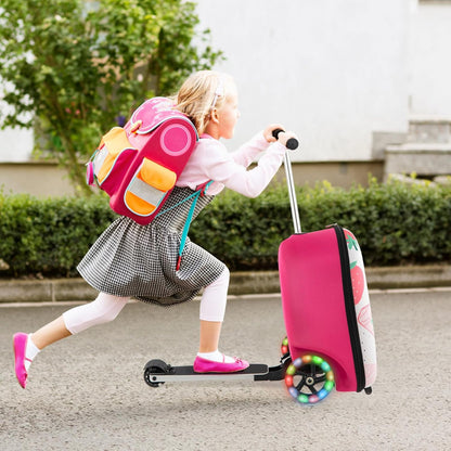 AA OUT OF STOCK Children’s 2-in-1 Ride-On Scooter Suitcase with LED Wheels