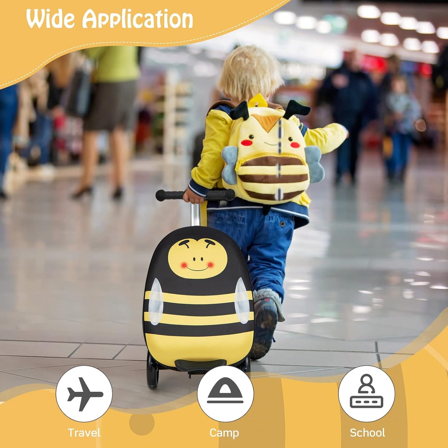 AA OUT OF STOCK Children’s 2-in-1 Ride-On Scooter Suitcase with LED Wheels