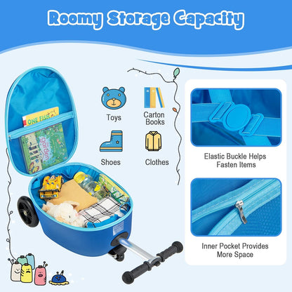 AA OUT OF STOCK Children’s 2-in-1 Ride-On Scooter Suitcase with LED Wheels