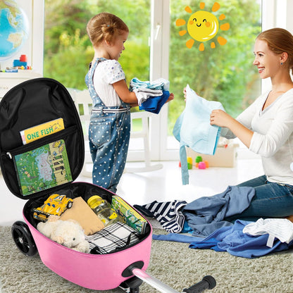 AA OUT OF STOCK Children’s 2-in-1 Ride-On Scooter Suitcase with LED Wheels