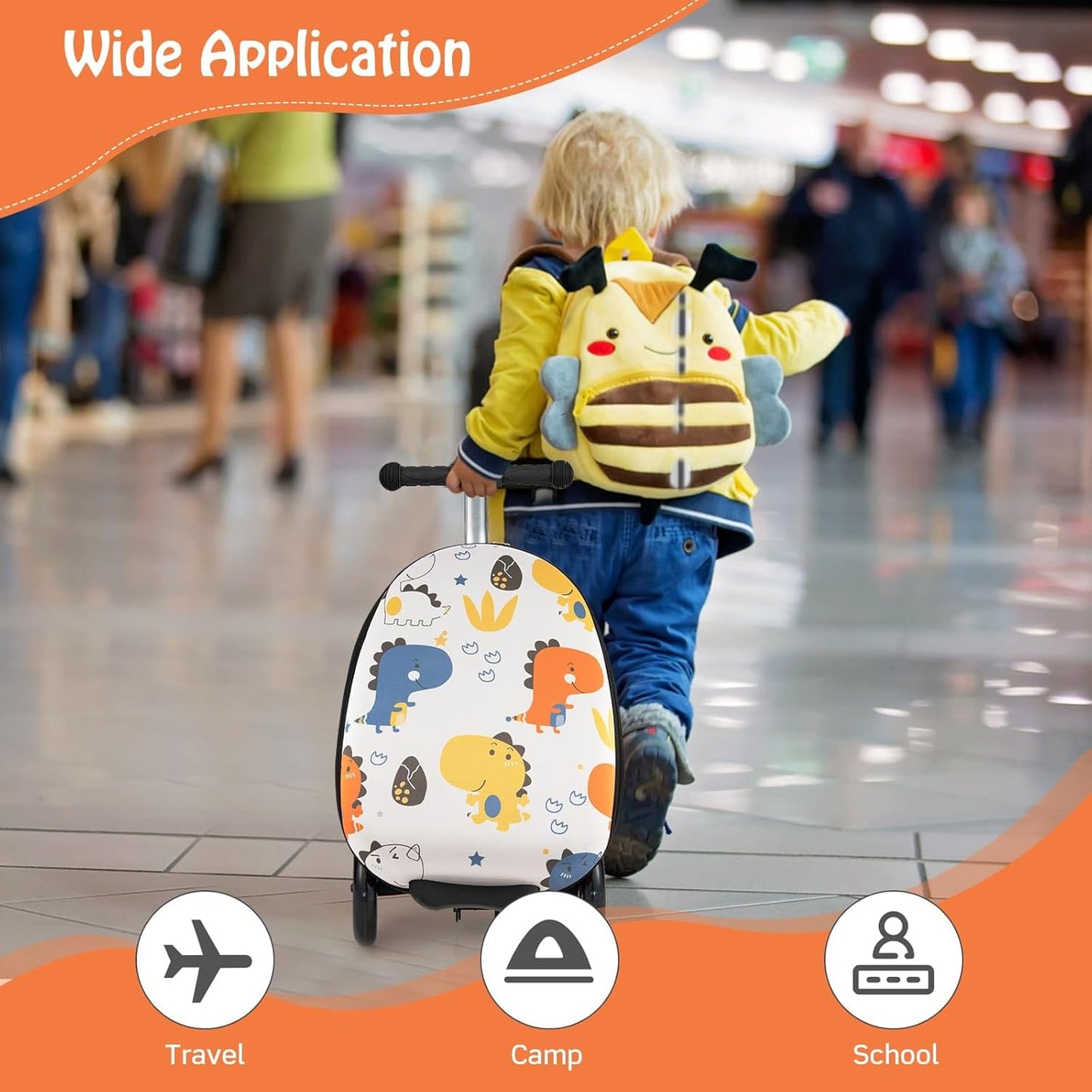 AA OUT OF STOCK Children’s 2-in-1 Ride-On Scooter Suitcase with LED Wheels